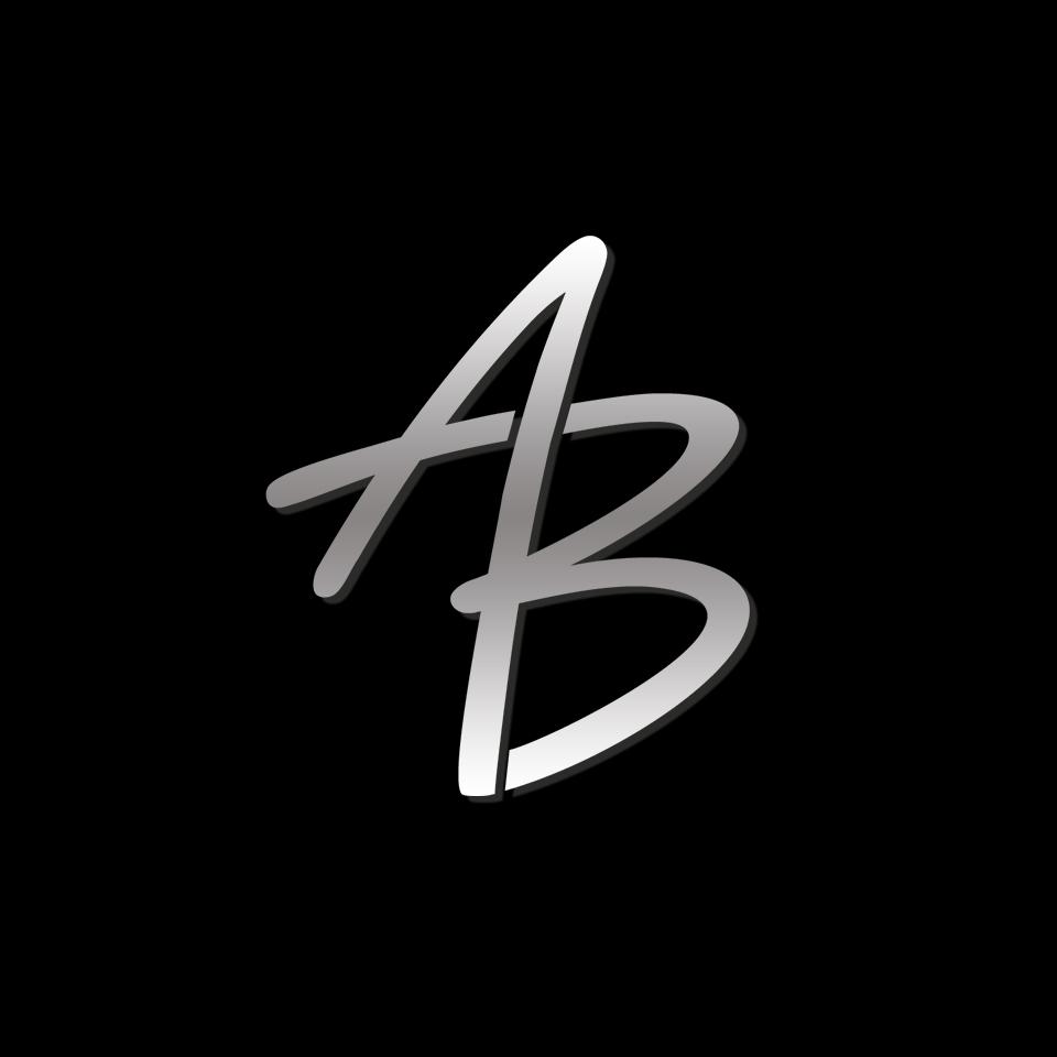 The AB1GK mark in a stylized metallic finish